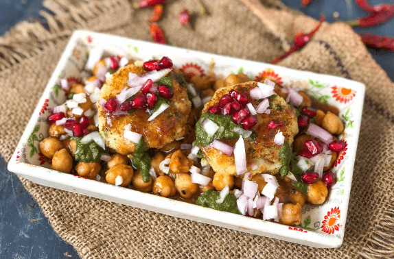 Chole Aloo Tikki Chaat